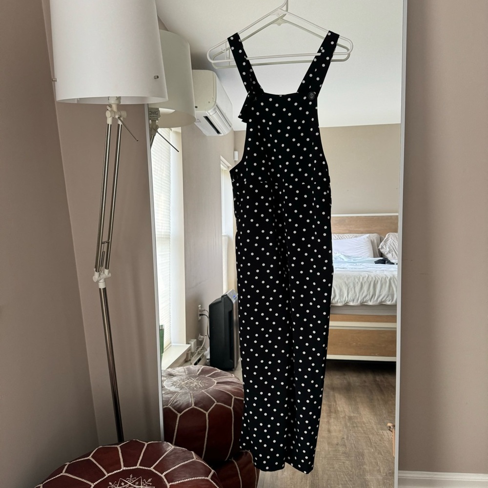 Polka Dot Wide Leg Overalls